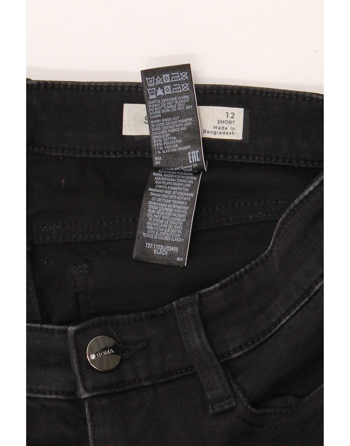 Marks & Spencer ženske kratke ravne traperice UK 12 srednje W28 L29 crne