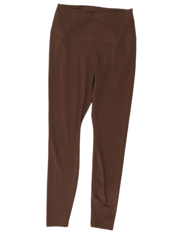 Nike Ženske Dri Fit Leggings UK 12 Medium Brown Polyester