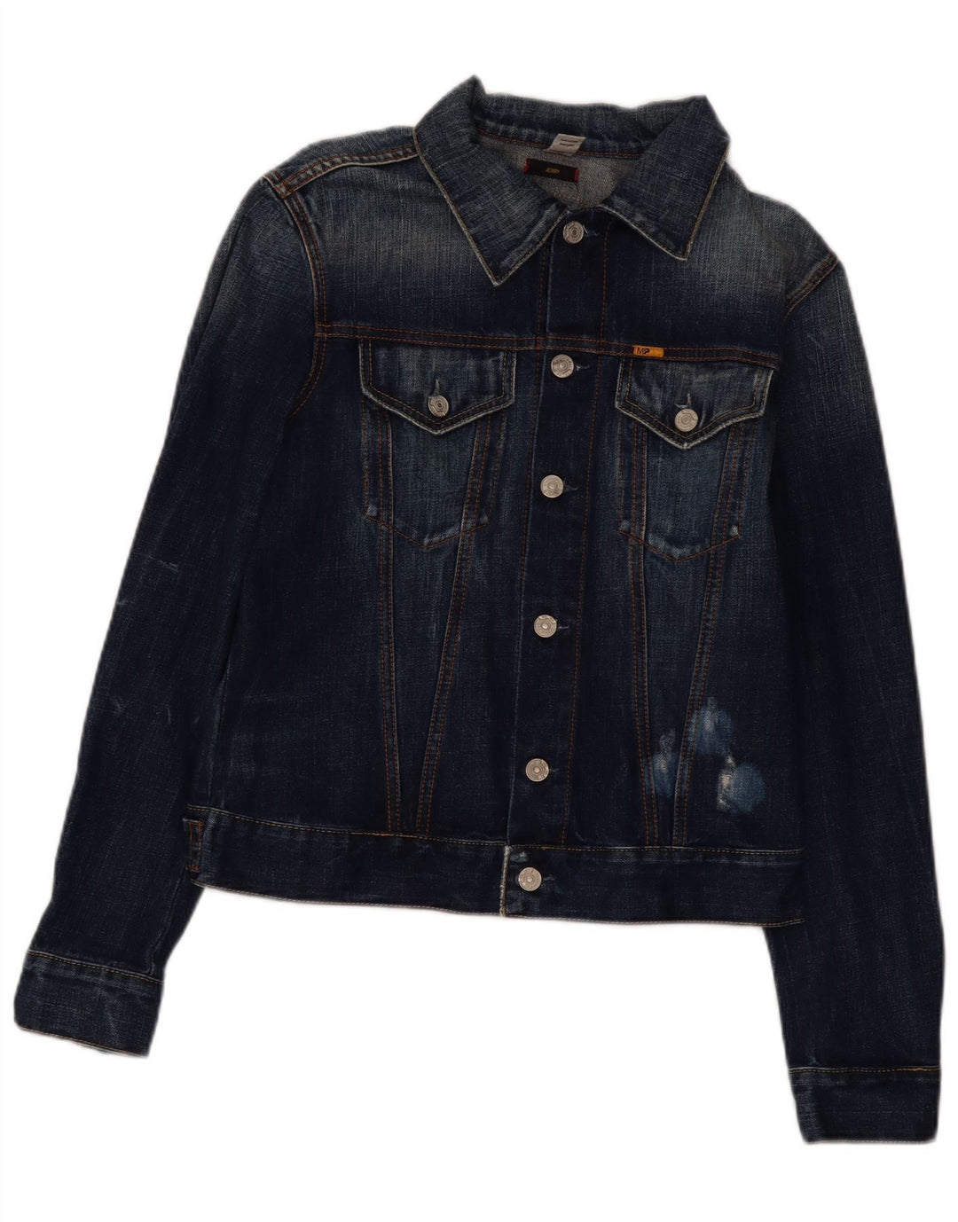 MELTIN' POT Womens Denim Jacket UK 14 Large Blue Cotton