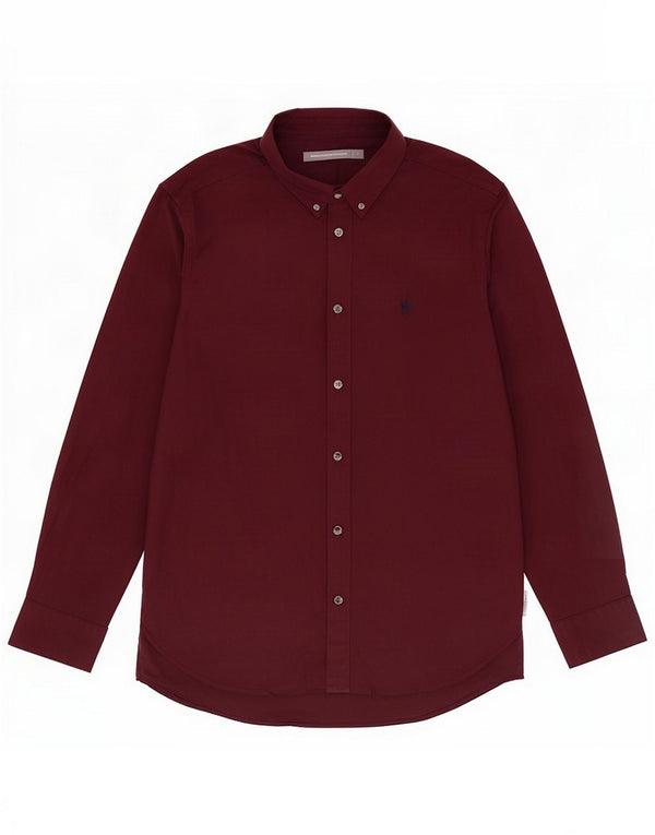 French Connection Mens Shirt Large Maroon Cotton