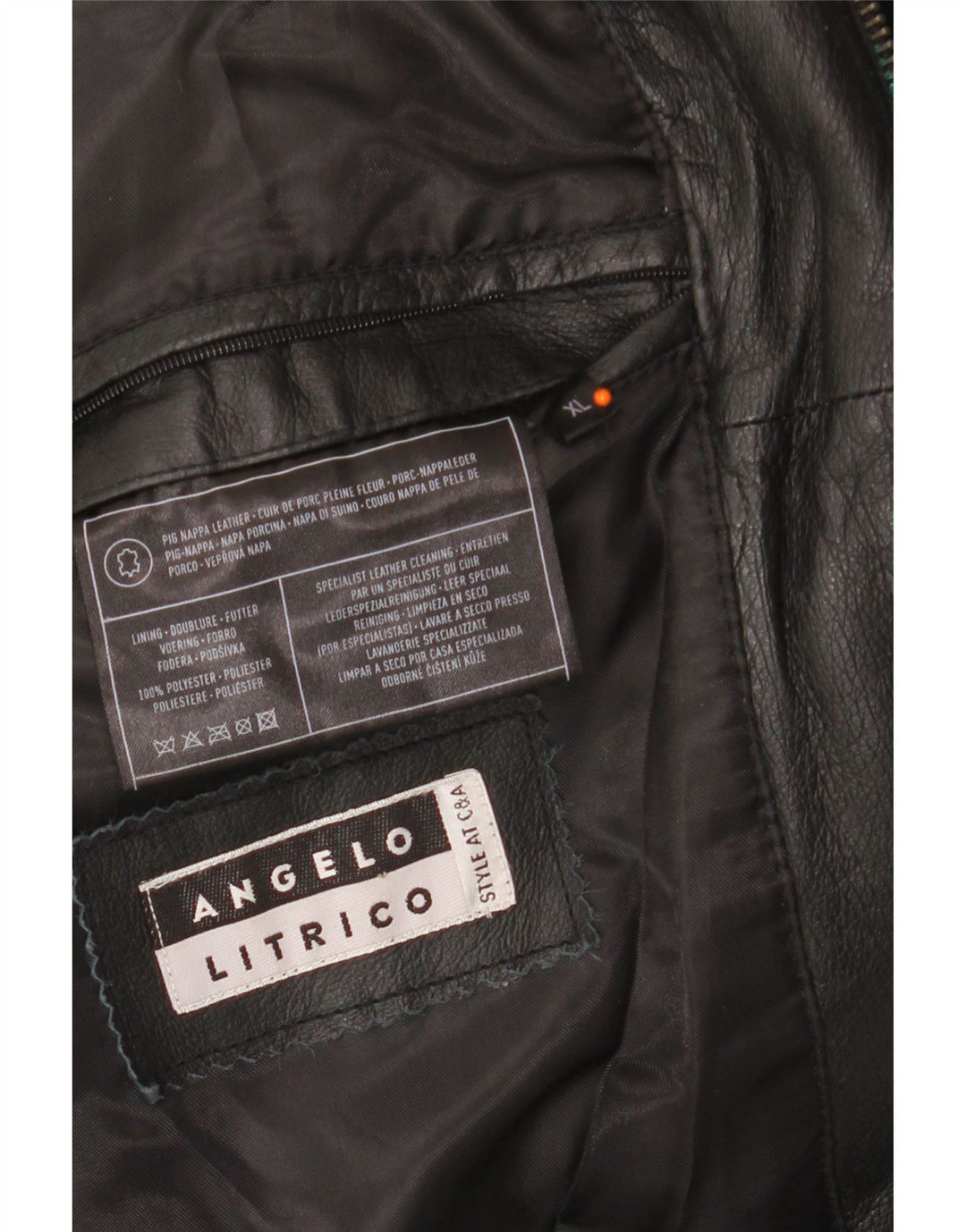 ANGELO LITRICO muška kožna jakna UK 42 XL crna koža