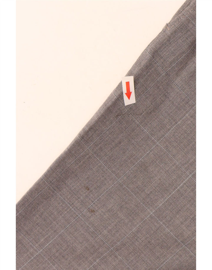 BROOKS BROTHERS Muške hlače ravnog odijela 346 W34 L32 Siva karirana vuna