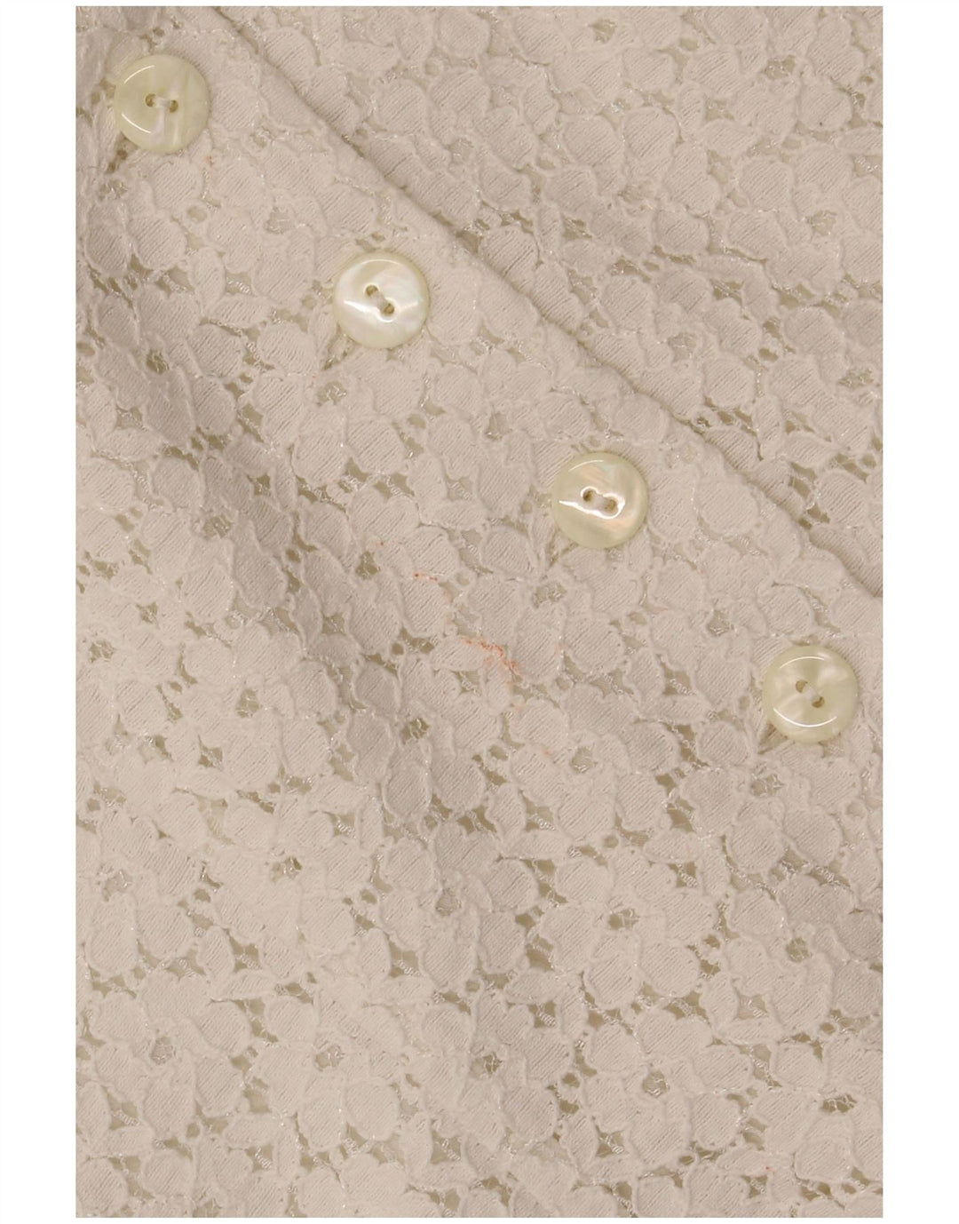 VINTAGE Ženska skraćena košulja bluza kratkih rukava IT 46 Large Off White Floral