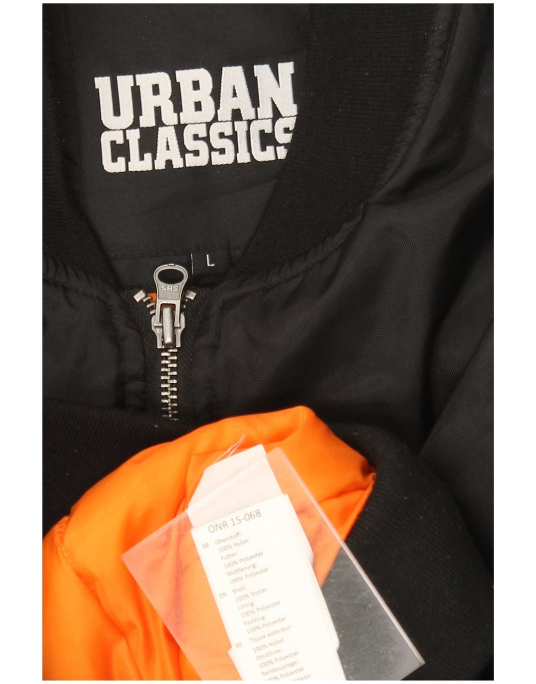 Urban Classics muška bomber jakna UK 40 veliki crni najlon