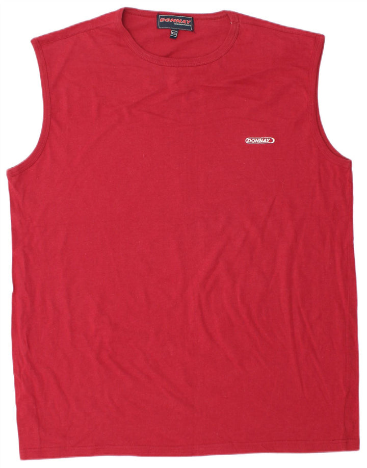 DONNAY Mens Vest Top 2XL Red Cotton