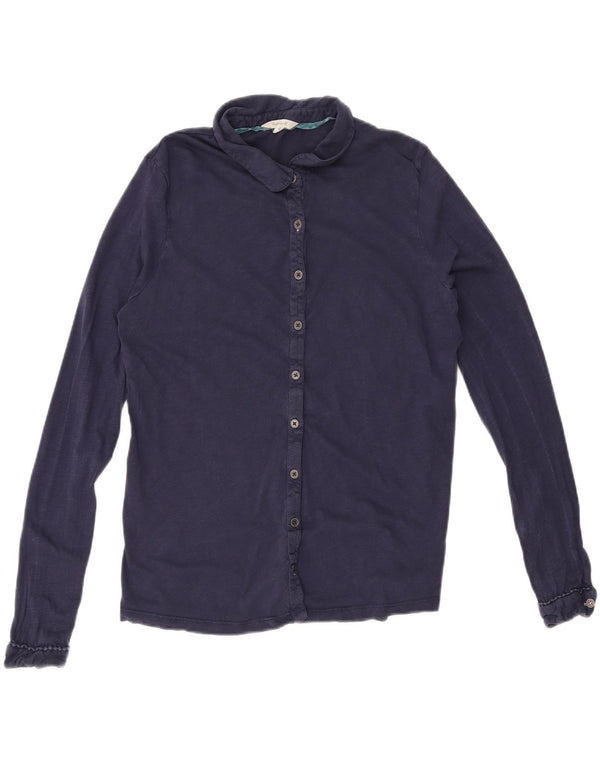 Bijela ženska košulja UK 12 srednje tamnoplavi pamuk