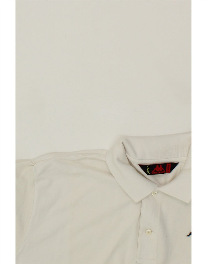 KAPPA Mens Polo Shirt XL White Cotton Vintage Kappa and Second-Hand Kappa from Messina Hembry 