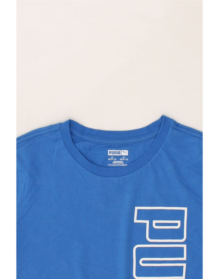 PUMA Boys Graphic T-Shirt Top 10-11 Years Medium  Blue Cotton Vintage Puma and Second-Hand Puma from Messina Hembry 