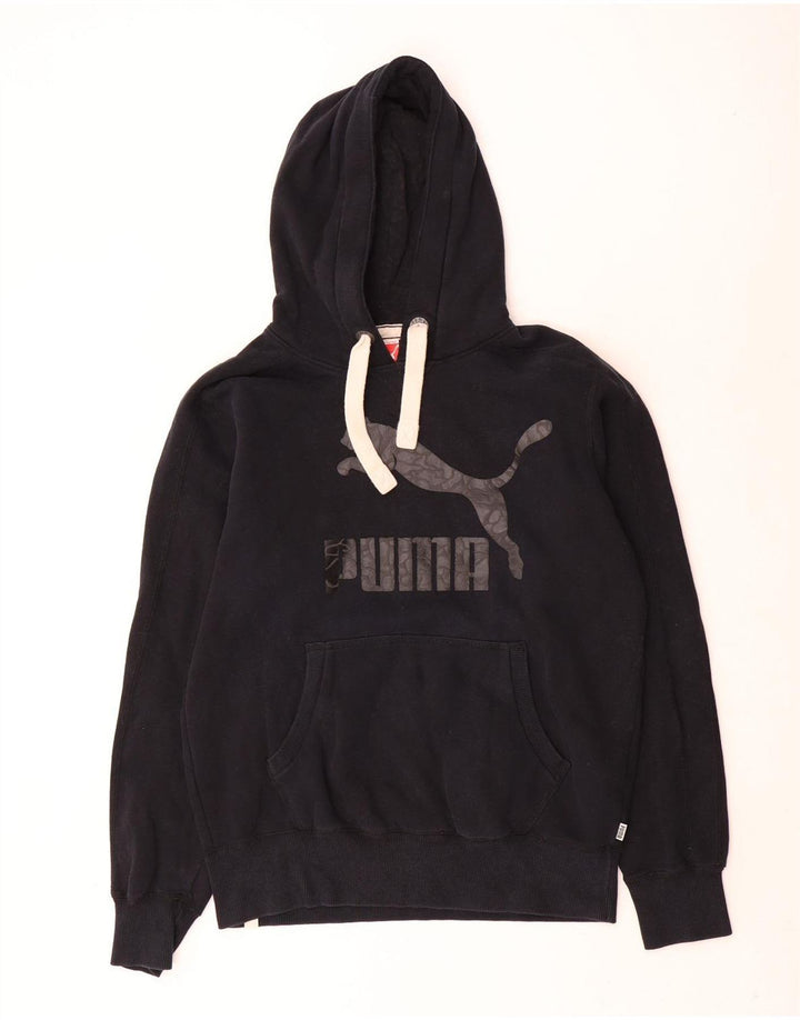 Puma muška majica s kapuljačom srednje veličine, crni pamuk