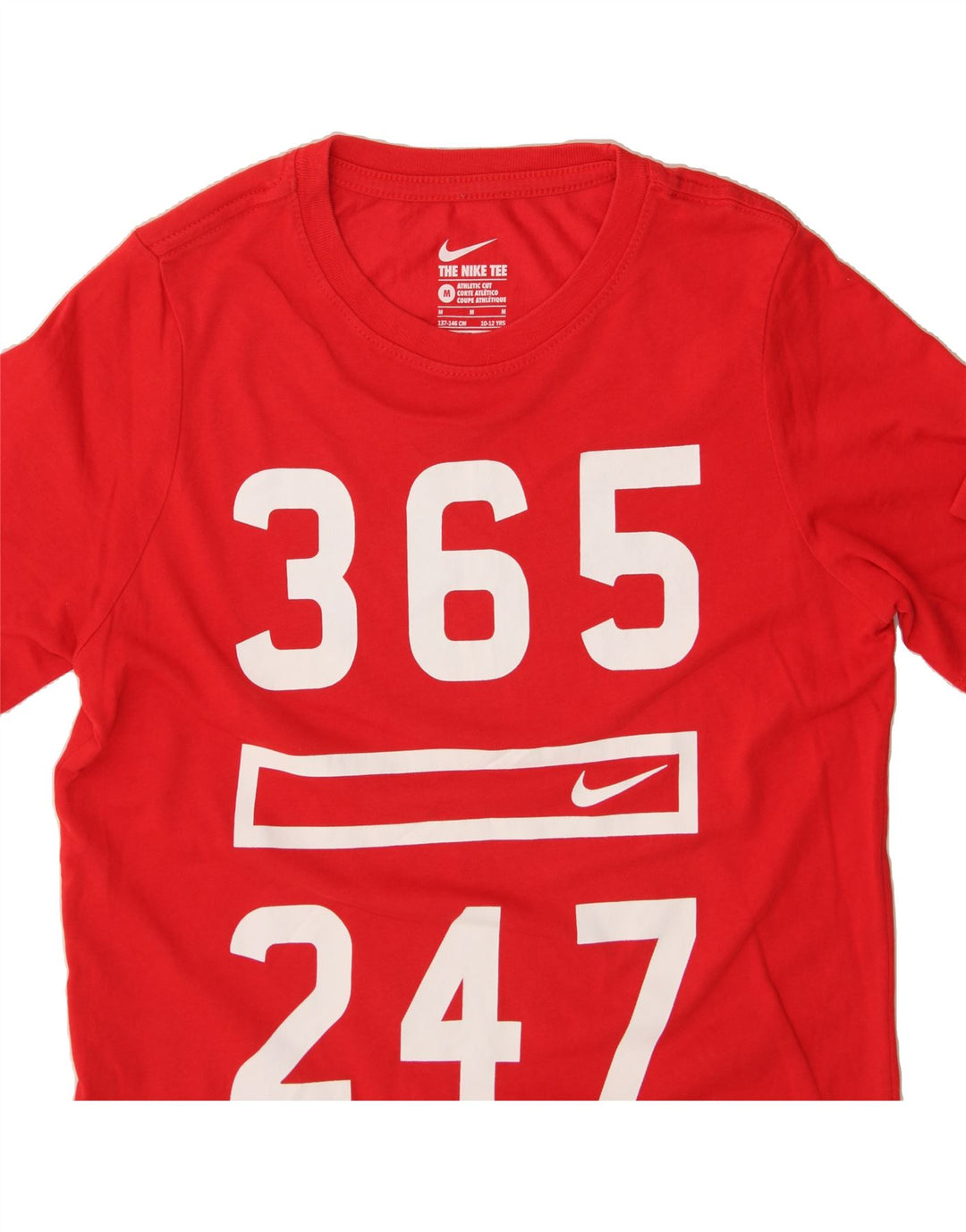 NIKE Boys Athletic Cut Graphic T-Shirt Top 10-11 Years Medium Red Vintage Nike and Second-Hand Nike from Messina Hembry 