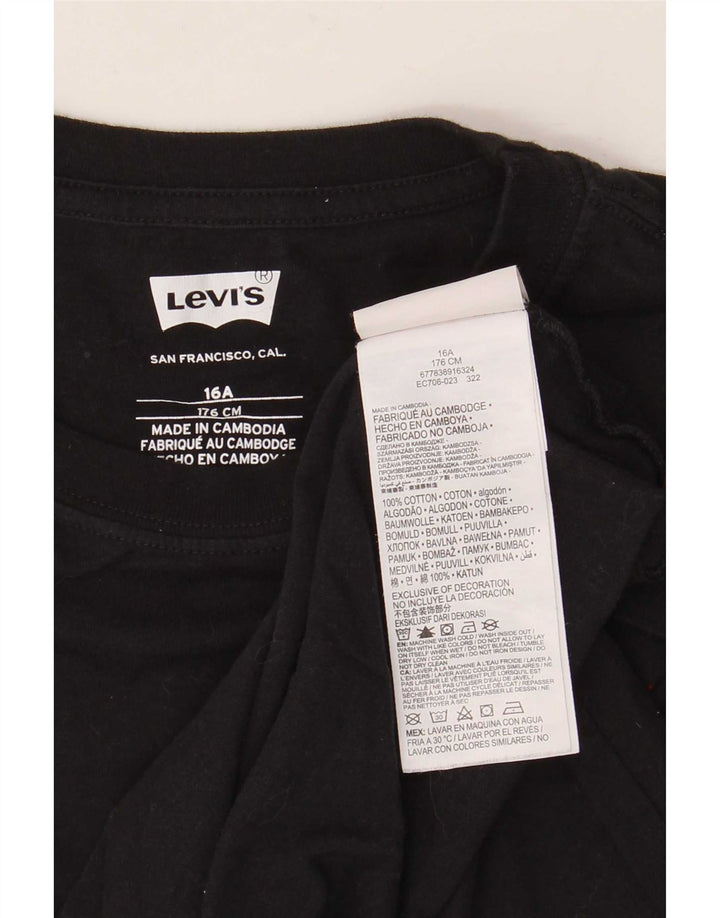 Levi's majica za dječake dugih rukava 15-16 godina, crni pamuk
