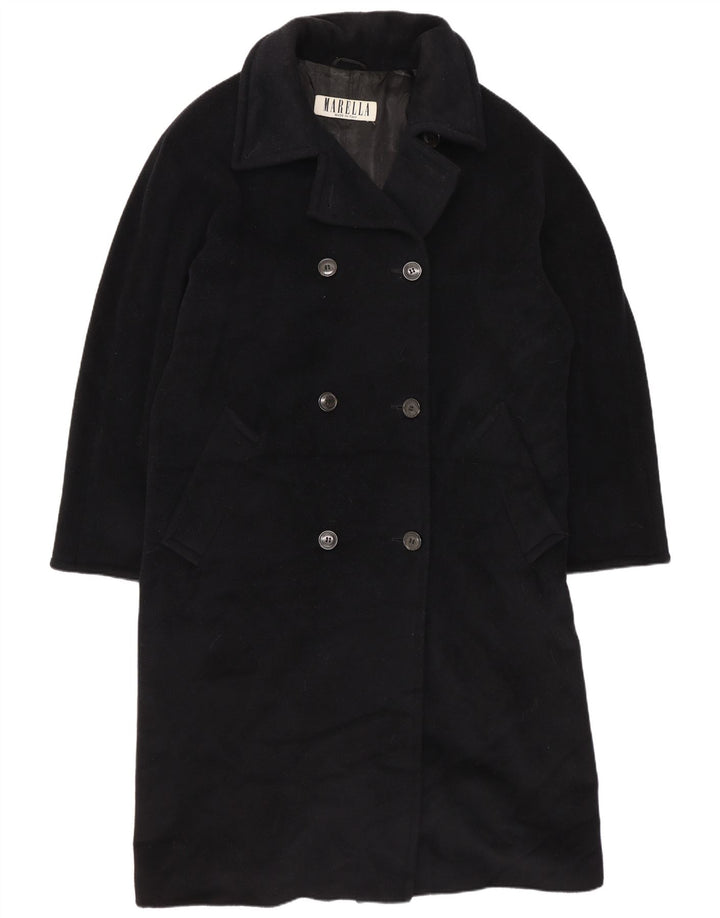 Marella ženski kaput s dvostrukim kopčanjem UK 12 srednje crne vune