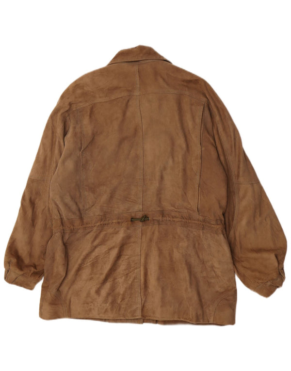 Vintage ženska jakna od brušene kože EU 42 velika smeđa