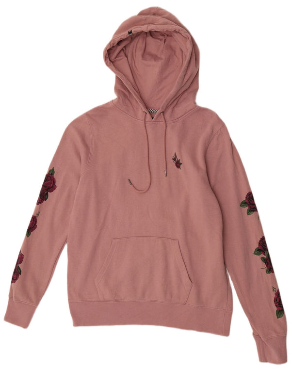 Ženska majica s kapuljačom Volcom UK 14 Srednje ružičasti cvjetni pamuk