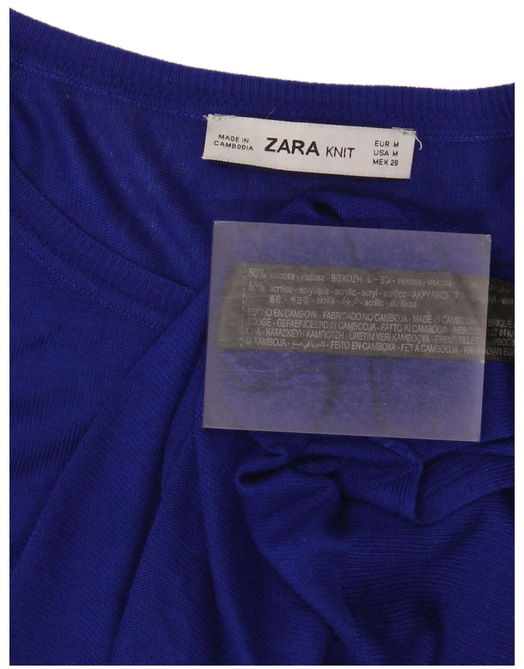 Zara ženski gornji dio prevelike bluze UK 14 Srednje plava viskoza