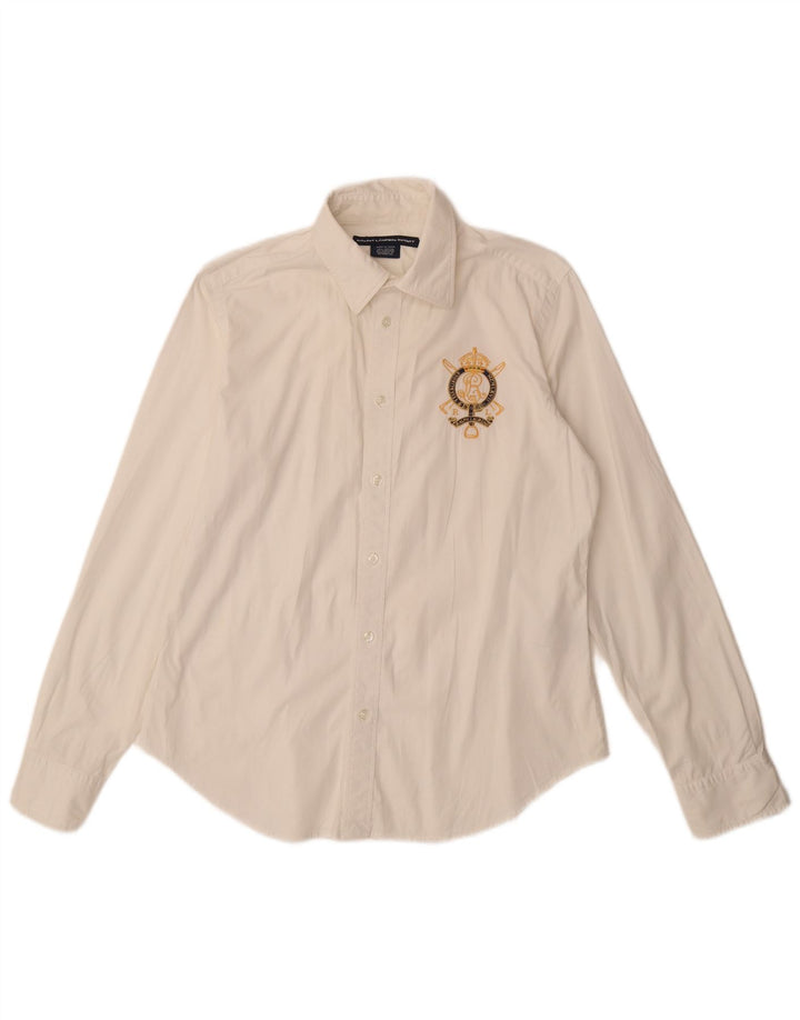 RALPH LAUREN Ženska košulja US 12 Velika bijela pamuk