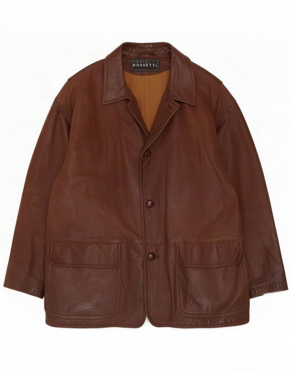 Fratelli Rossetti Mens Leather Coat IT 56 3XL Brown
