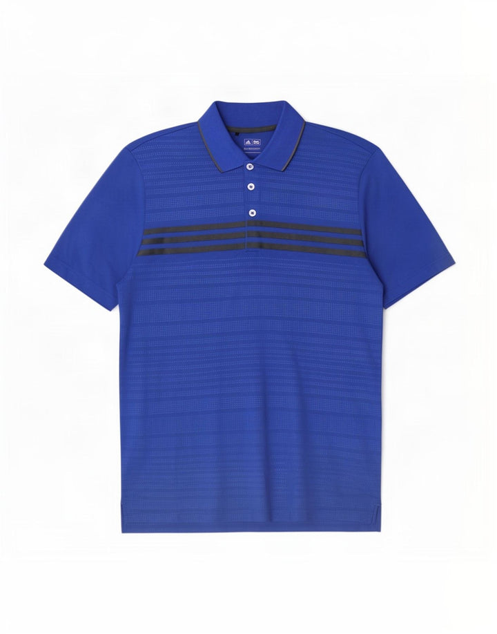 Adidas muška polo majica srednje plave pruge od poliestera