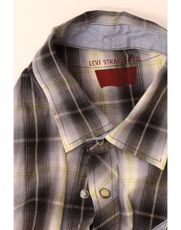 Levi's muška košulja kratkih rukava, mali sivi karirani pamuk