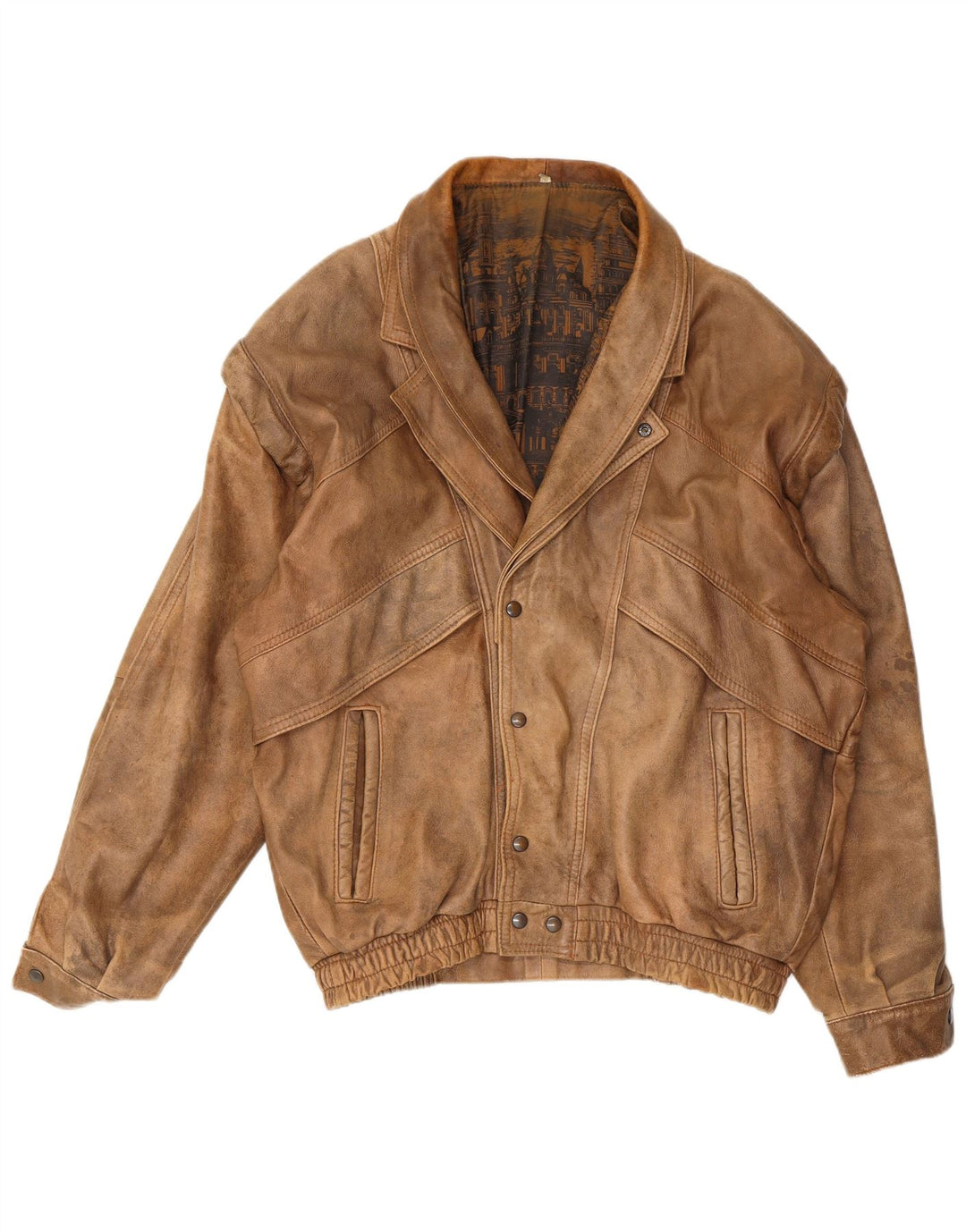 Vintage muška kožna jakna UK 40 Large Beige