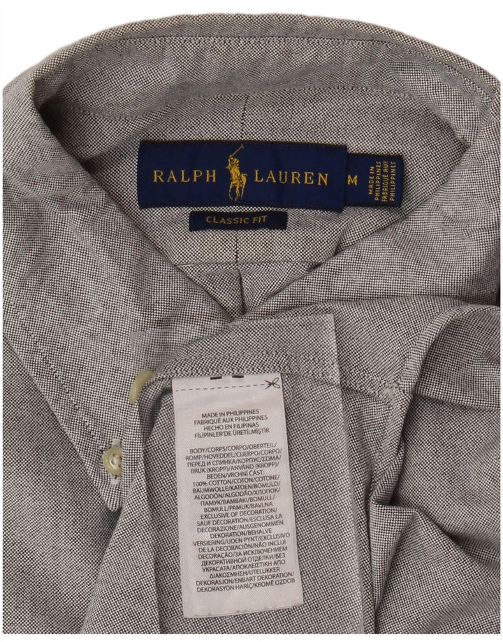 RALPH LAUREN Muška klasična košulja kratkih rukava, srednje sivi pamuk