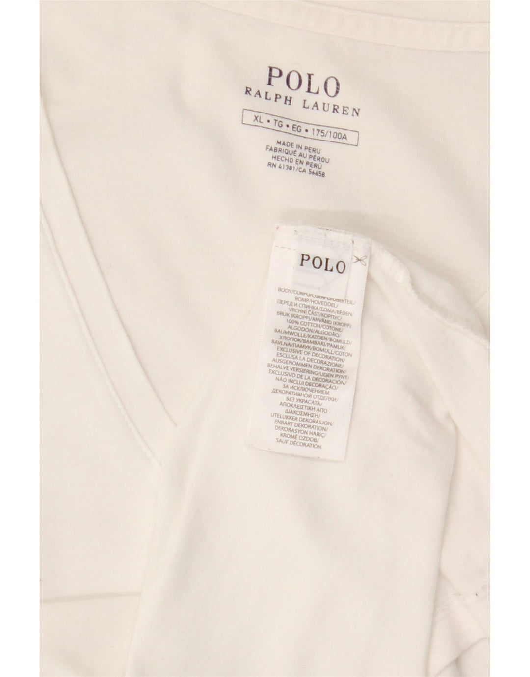 POLO RALPH LAUREN Muška majica XL bijeli pamuk