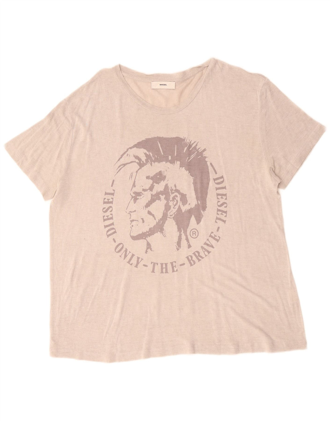 Diesel Ženska majica kratkih rukava s grafičkim motivima UK 18 XL Bež Classic