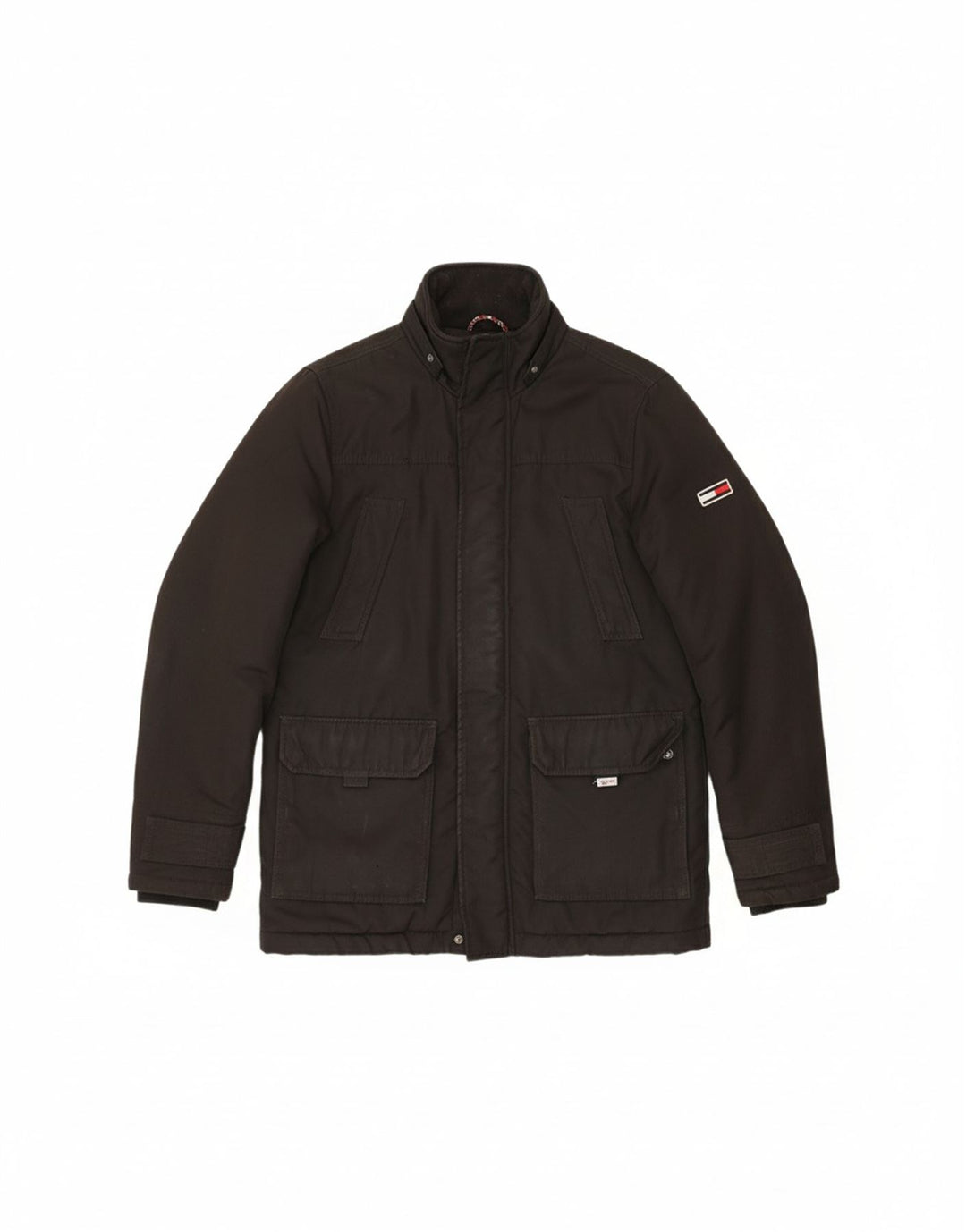 TOMMY HILFIGER Mens Windbreaker Jacket UK 36 Small Black Acrylic Vintage Tommy Hilfiger and Second-Hand Tommy Hilfiger from Messina Hembry 