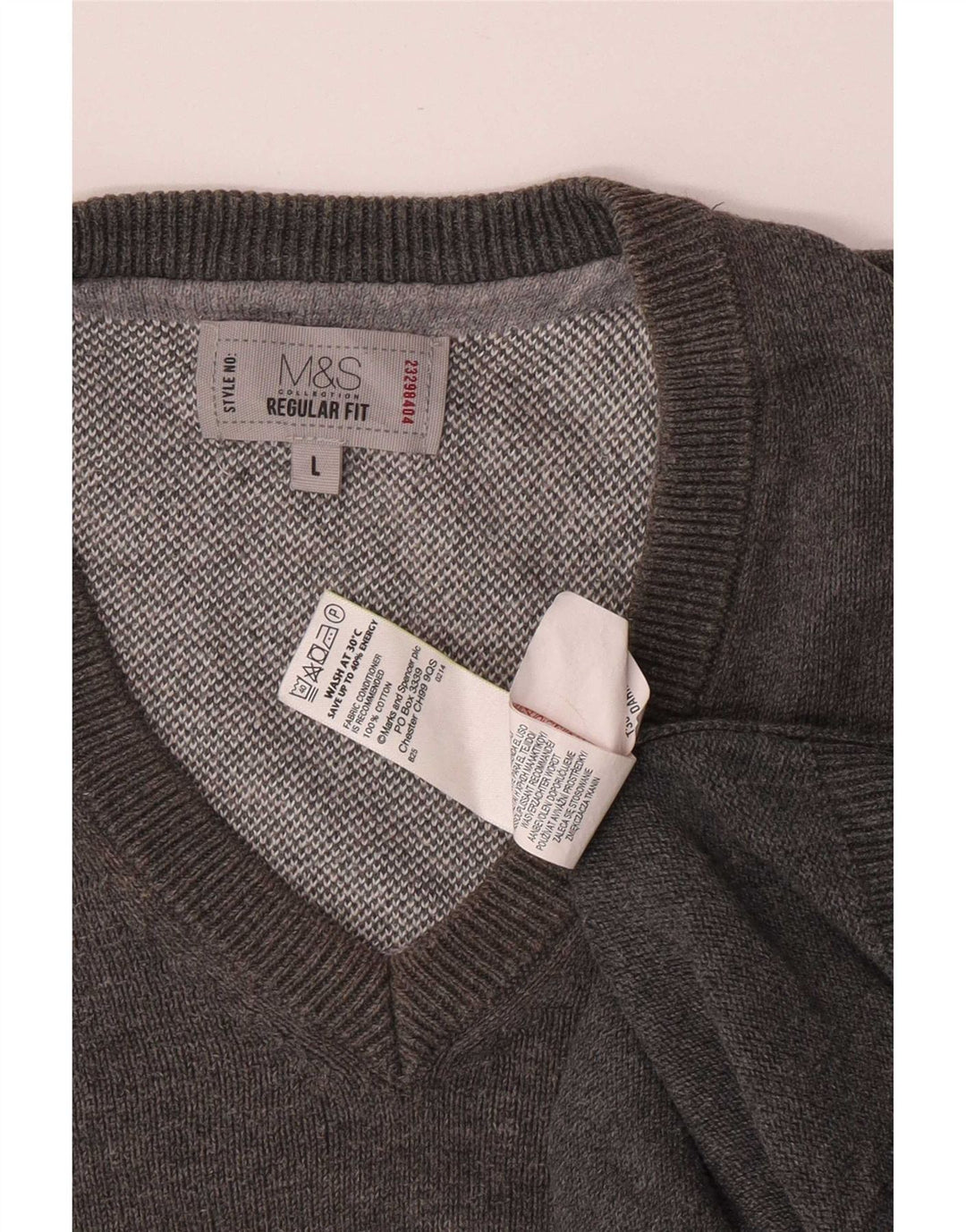 Marks & Spencer muški prsluk standardnog kroja Veliki sivi pamuk