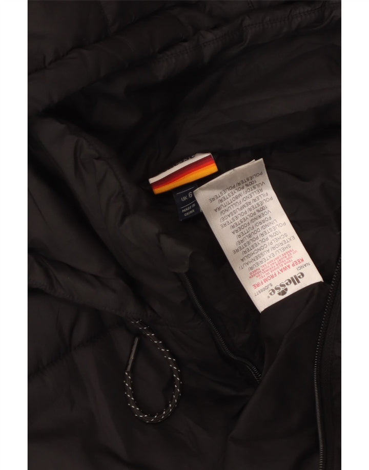 Ellesse ženska prekomjerna podstavljena jakna s kapuljačom UK 6 XS crni poliester