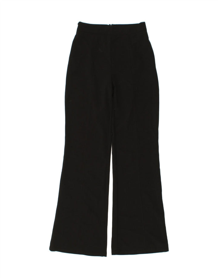 VINTAGE Womens Flare Casual Trousers W28 L33  Black Polyester Vintage Vintage and Second-Hand Vintage from Messina Hembry 