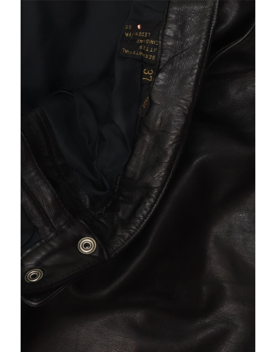 Vintage muške uske kožne hlače W37 L34 crna koža