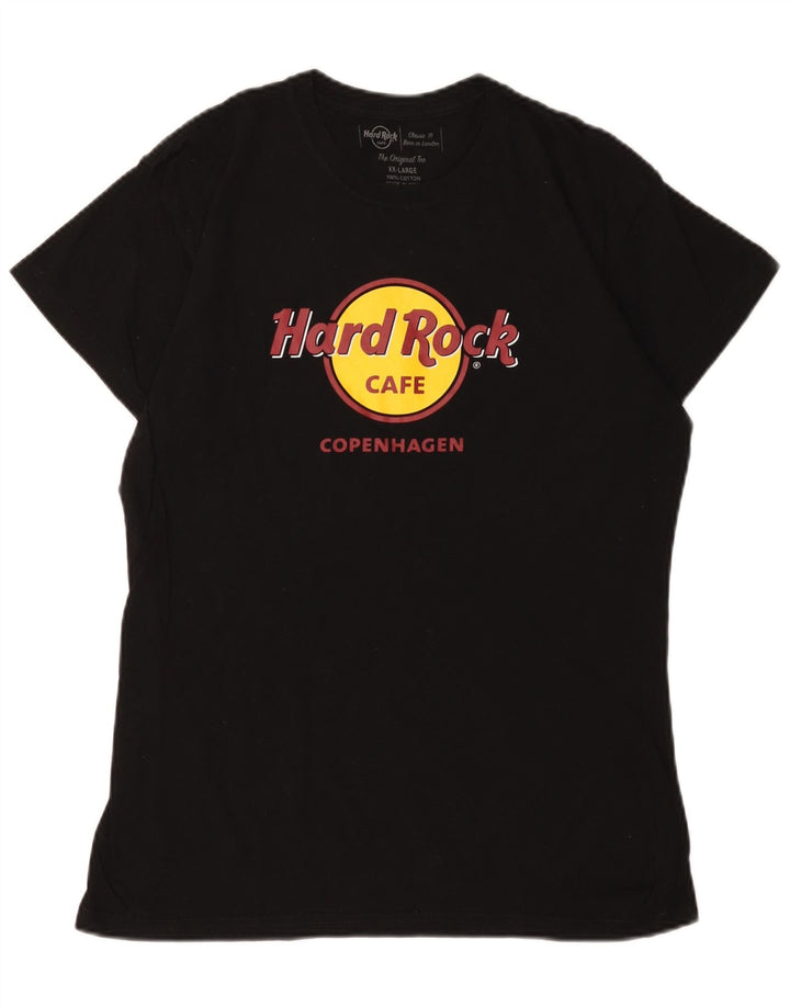 HARD ROCK CAFE Ženska majica kratkih rukava Copenhagen Graphic UK 20 2XL crna