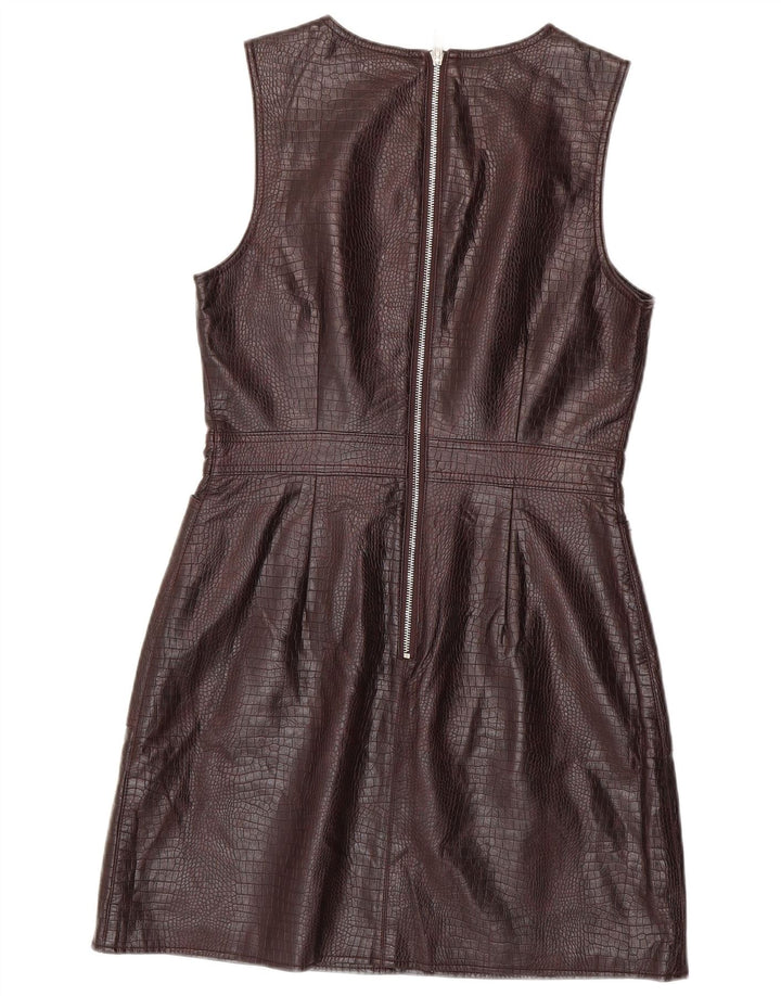 WAREHOUSE Ženska plašt haljina bez rukava UK 12 Srednje smeđa životinjska šara