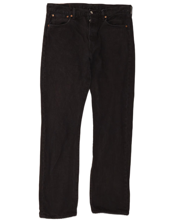 LEVI'S muške 501 ravne traperice W34 L34 crni pamuk