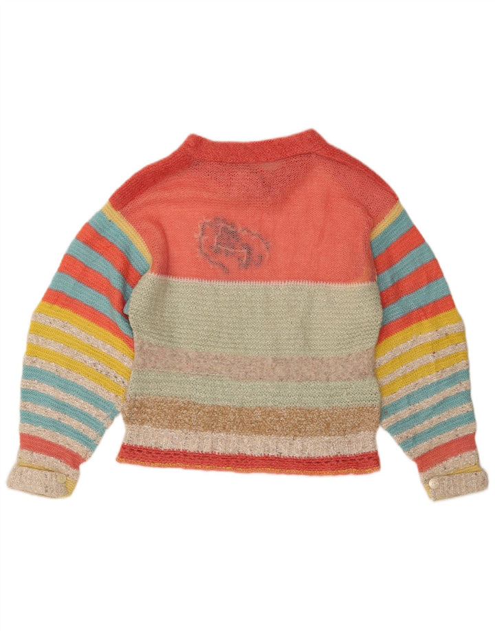 VINTAGE ženski džemper s morskim izrezom UK 14 Srednje višebojan