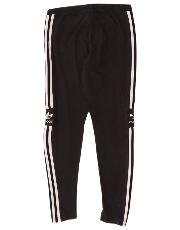 Adidas Womens Graphic Slim Fit Leggings UK 14 Medium Black Striped Sports