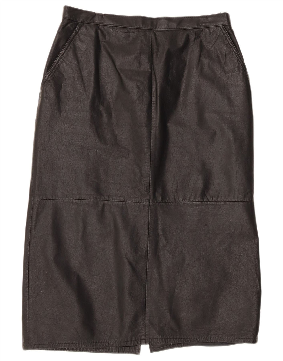 Vintage ženska kožna suknja visokog struka UK 16 Large W30 crna