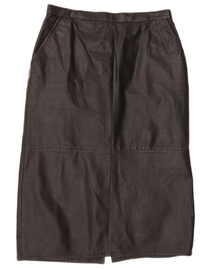 Vintage ženska kožna suknja visokog struka UK 16 Large W30 crna