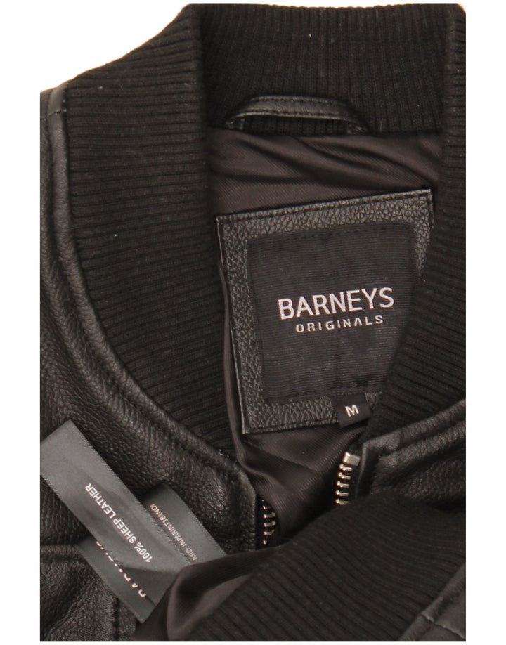 BARNEYS muška kožna jakna UK 38 srednje crna koža