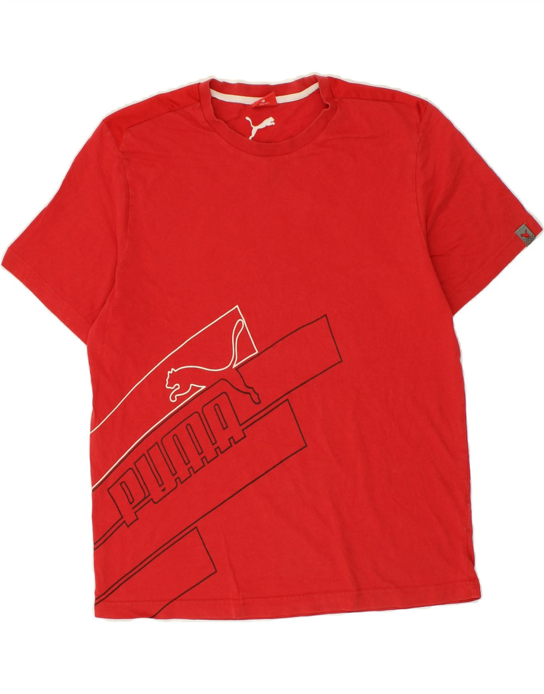PUMA Mens Graphic T-Shirt Top Large Red Vintage Puma and Second-Hand Puma from Messina Hembry 