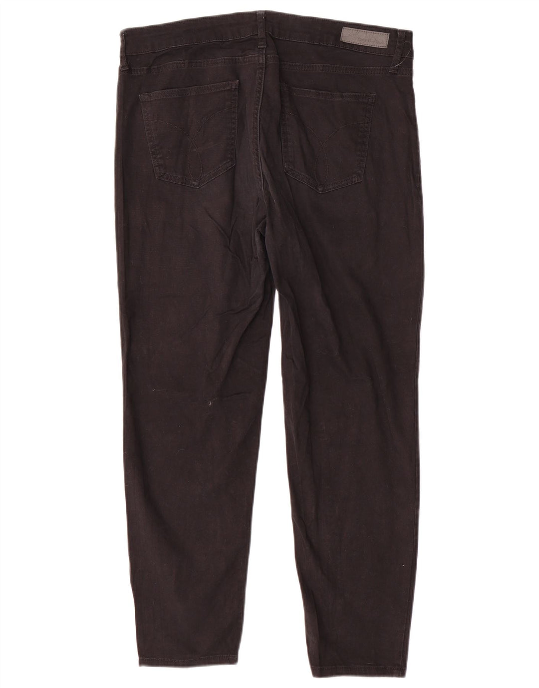 CALVIN KLEIN Ženske uske ležerne hlače US 14 XL W34 L26 crni pamuk