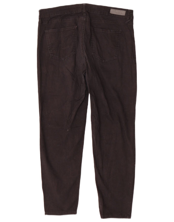 CALVIN KLEIN Ženske uske ležerne hlače US 14 XL W34 L26 crni pamuk