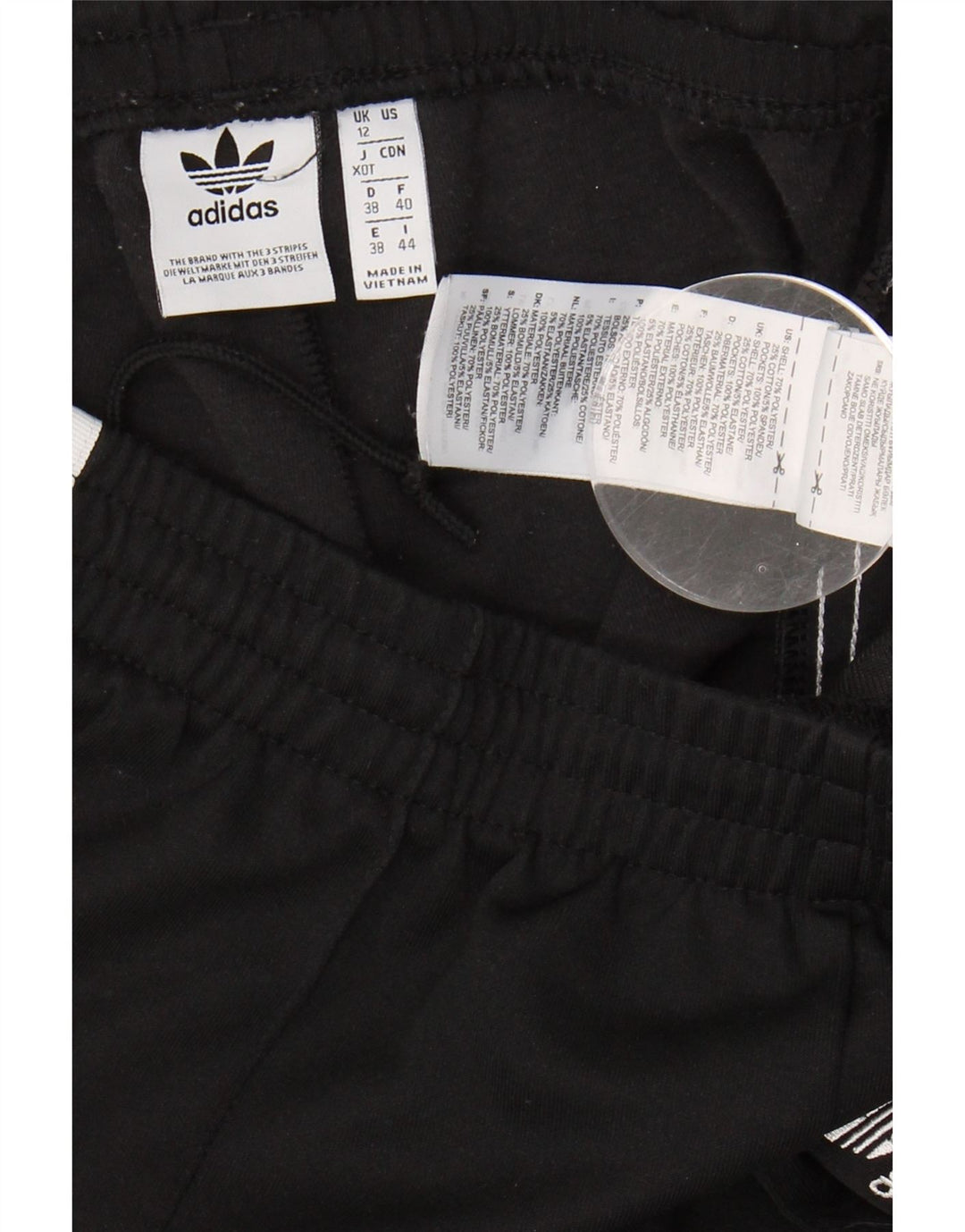 ADIDAS Womens Tracksuit Trousers UK 12 Medium Black Polyester Vintage Adidas and Second-Hand Adidas from Messina Hembry 