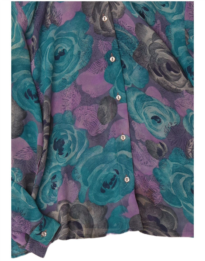 VINTAGE Ženska košulja bluza UK 18 XL Raznobojna cvjetna