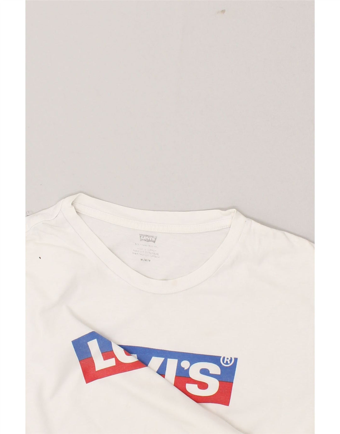 LEVI'S Mens Graphic T-Shirt Top Medium White Cotton Vintage Levi's and Second-Hand Levi's from Messina Hembry 