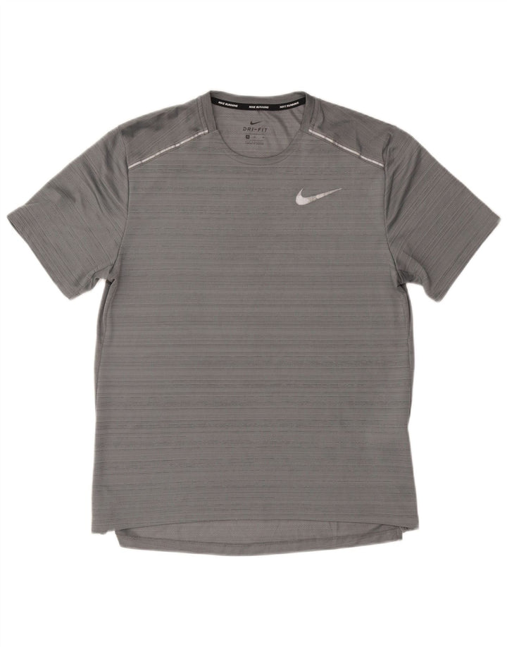 Nike Dri Fit majica kratkih rukava Srednje sivi prugasti poliester