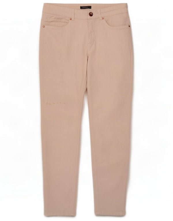Esprit Womens Slim Fit Casual Trousers UK 10 Small W27 L27 Pink Cotton