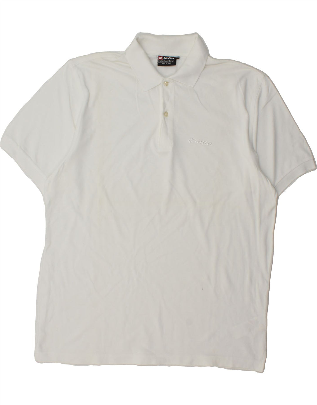 LOTTO Mens Polo Shirt 3XL White Cotton Vintage Lotto and Second-Hand Lotto from Messina Hembry 