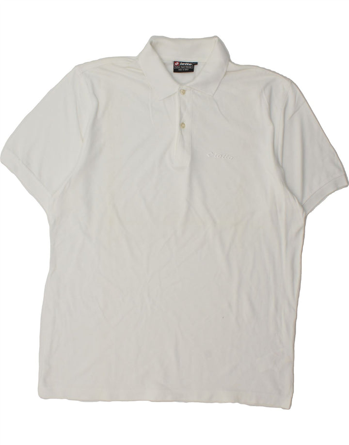 LOTTO Mens Polo Shirt 3XL White Cotton Vintage Lotto and Second-Hand Lotto from Messina Hembry 